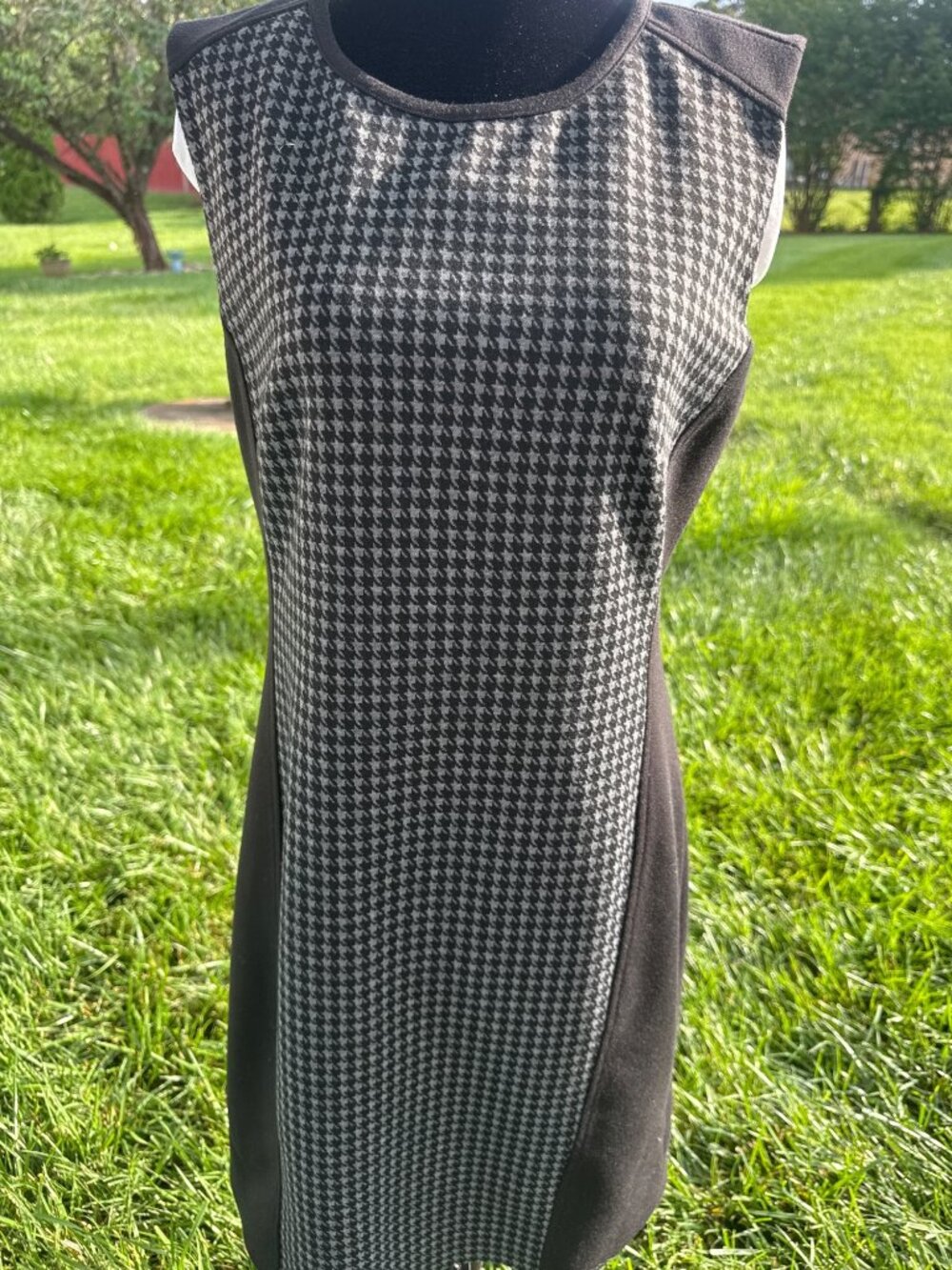 “Laundry by Shelli Segal Sleeveless Sheath Dress Houndstooth Colorblock 10